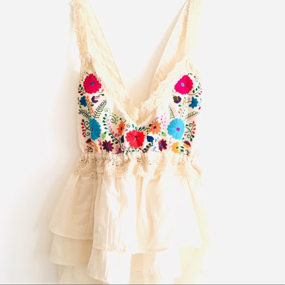 mexican embroidered mini dress Mexican off the shoulder mini dress main image 1